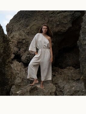 Avy & Co Athena Natural Linen Jumpsuit